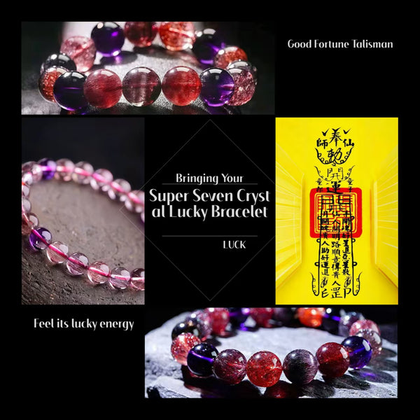 Pulsera de la suerte Super Seven Crystal: se puede usar tanto en la mano izquierda como en la derecha. 