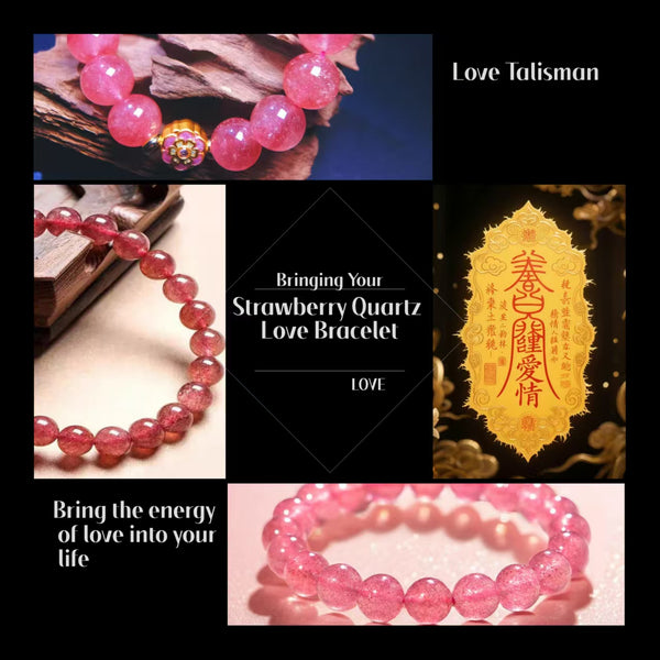 Strawberry Quartz Love Bracelet – Worn on the Left Hand