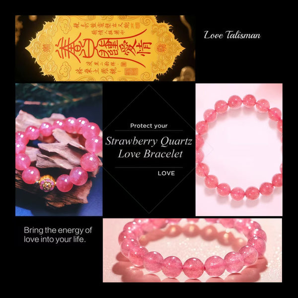 Strawberry Quartz Love Bracelet – Worn on the Left Hand